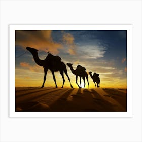 Camels In The Desert 1 Art Print