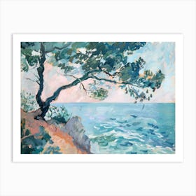 Coastal Calm Painting Inspired By Paul Cezanne Art Print