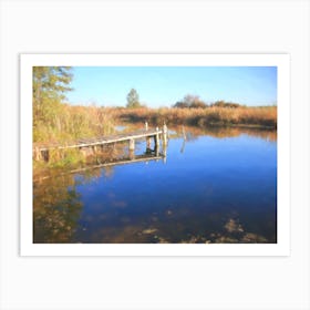 Bridge Over A Pond Art Print