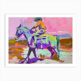 Neon Cowboy In Nevada Painting Art Print