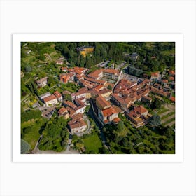 Aerial View Of A Village In Italy Art Print