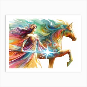 Rainbow Horse 1 Art Print