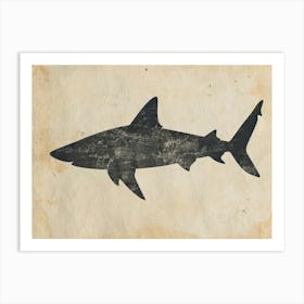 Common Thresher Shark Silhouette 1 Art Print