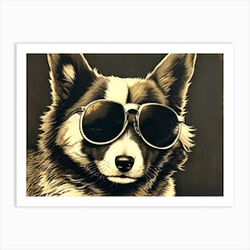 Corgi In Sunglasses 32 Art Print