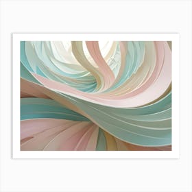 A Colorful, Abstract Background Featuring A Swirling Pattern Of Pastel Colored Ribbons Art Print