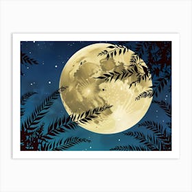 Moon In The Forest Art Print