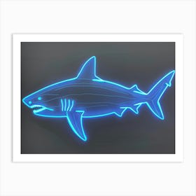 Neon Aqua Bamboo Shark 3 Art Print