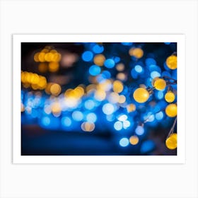 Aglow Magical Background Holiday 2022 Yellow New Year Classic Glow Blurred Beautiful Garl (11) Art Print