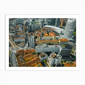 High Above Milan: Cityscape Wall Art in Focus Art Print