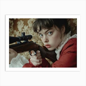 Badass Girl With A Rifle Art Print