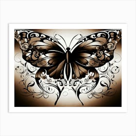 Butterfly Tattoo 2 Art Print