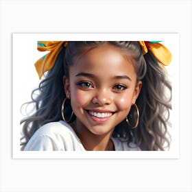 Portrait Of A Young African American Girl Art Print