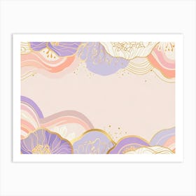 Pink And Purple Floral Background Art Print