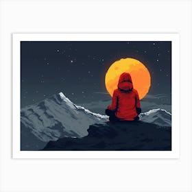 Moonlight In The Mountains 1 Art Print