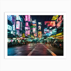 Neon City Street Art Print