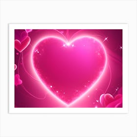 A Glowing Pink Heart Vibrant Horizontal Composition 61 Art Print