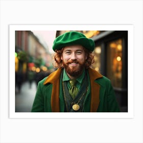 St. Patrick's Day, man in green costume, Leprechaun 4 Art Print