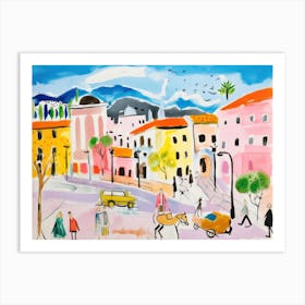 Pescara Italy Cute Watercolour Illustration 1 Art Print