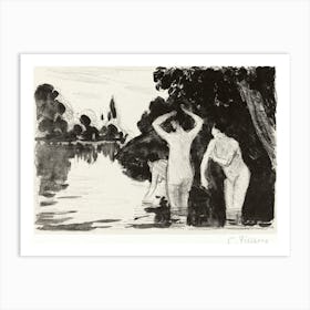 Bathers (ca. 1895), Camille Pissarro Art Print