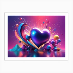 Colorful Heart Creative Art Print 46 Art Print