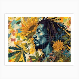 Sunny Marley Groove: A Reggae Summer Mosaic Art Print