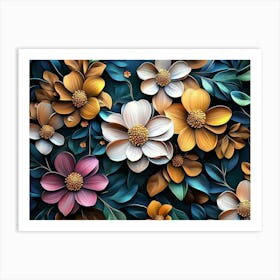 Flowers Wallpaper 1 Art Print