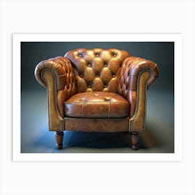 Brown Leather Armchair Art Print