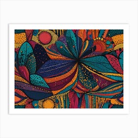 Psychedelic Flower Pattern Art Print