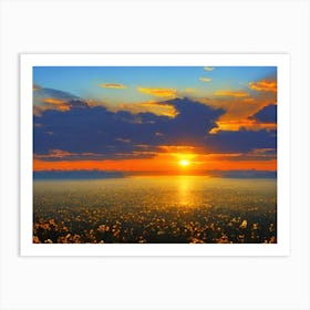 Sunset Over The Water 2 Art Print