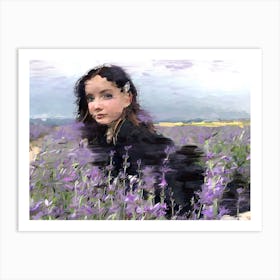 Girl In A Lavender Field Art Print