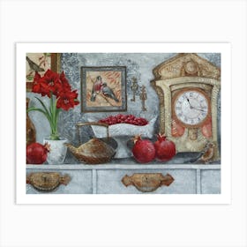 Still Life With Cherries Art Print