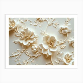 Beautiful Flowers 3d 3 Art Print