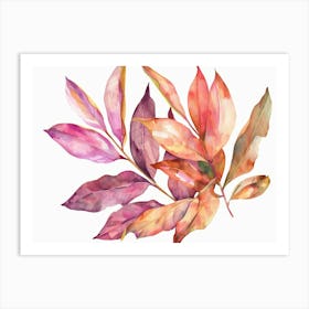 Autumn Leaves Watercolor Painting 1 Art Print