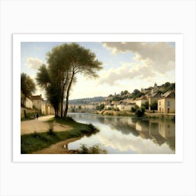 Village By The Seine Art Print