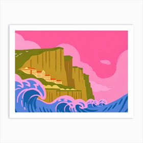 Cliffs And Waves Art Print