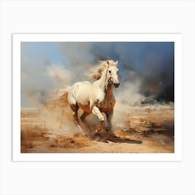 White Horse Running Art Print