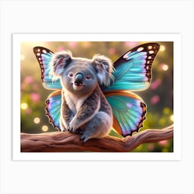 Koala-Butterfly Marvel Art Print