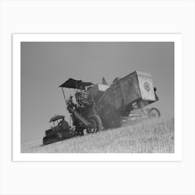 Walla Walla County, Washington, A Combine In The Wheat Field By Russell Lee Art Print