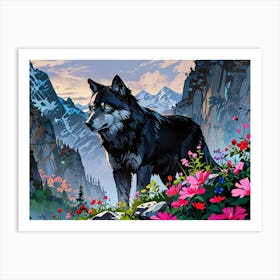 Wolf In The Mountains 5 Art Print