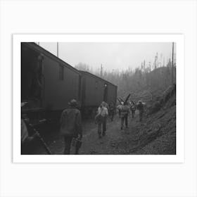 Lumberjacks Get Off The Crummies When They Arrive In The Woods, Long Bell Lumber Company, Cowlitz County, Art Print