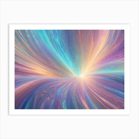 Abstract Image With Glowing Lines Of Pink And Blue Light Radiating From The Center, Creating A Cosmic Or Galactic Effect Art Print