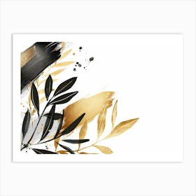 Gold And Black Abstract Painting 95 Art Print