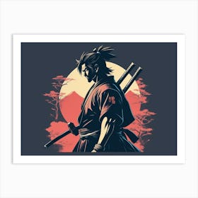 Anime Samurai Warrior Silhouette 3 Art Print