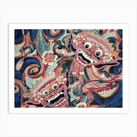 Indonesia Bali Batik Fabric Impression Patterns Art Print