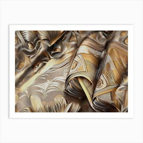 Gold And Silver Silk Art Print