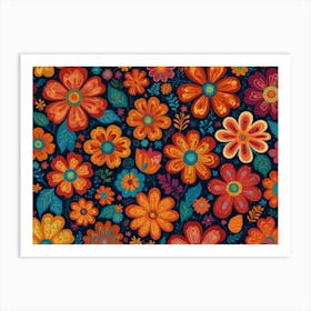 Floral Pattern 15 Art Print