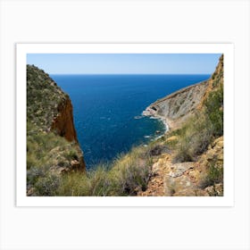 Cliffs and view of the blue Mediterranean Sea Art Print