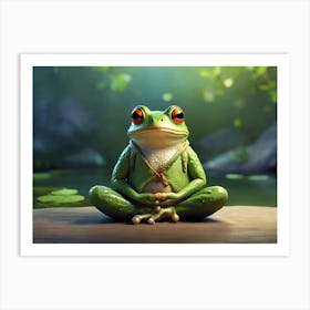 Frog In Meditation Art Print