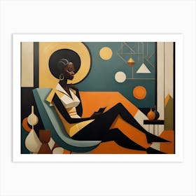 Woman relaxing Art Print