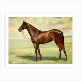 Vintage Painting Horse In A Field Art Print